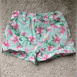 Little Girls Crown & Ivy Adjustable Waisted, Floral Patterned Shorts, Size 8